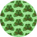 Square Patterned Green Rug, pat655grn