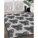 Patterned Silver Gray Rug in Family Room, pat655gry
