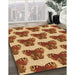 Machine Washable Transitional Yellow Orange Rug in a Family Room, wshpat655org
