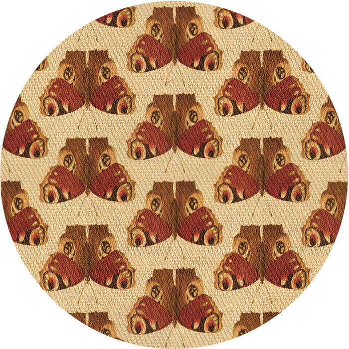 Square Patterned Yellow Orange Rug, pat655org