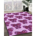 Patterned Violet Purple Rug in Family Room, pat655pur