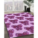 Machine Washable Transitional Violet Purple Rug in a Family Room, wshpat655pur