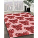Machine Washable Transitional Pastel Pink Rug in a Family Room, wshpat655rd