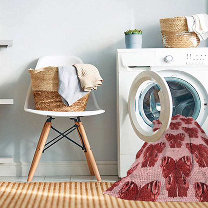 Machine Washable Transitional Pastel Pink Rug in a Washing Machine, wshpat655rd