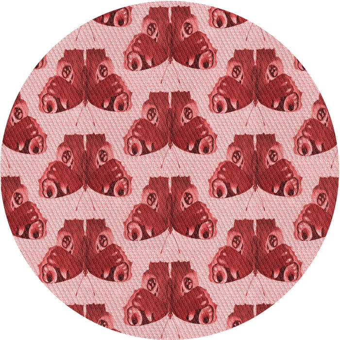 Square Machine Washable Transitional Pastel Pink Rug in a Living Room, wshpat655rd