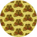 Square Patterned Bright Gold Yellow Rug, pat655yw