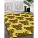 Machine Washable Transitional Bright Gold Yellow Rug in a Family Room, wshpat655yw