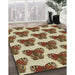 Machine Washable Transitional Saddle Brown Rug in a Family Room, wshpat655