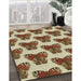 Patterned Saddle Brown Novelty Rug in Family Room, pat655