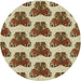Sideview of Patterned Saddle Brown Novelty Rug, pat655