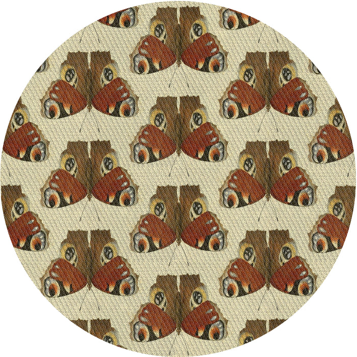 Square Machine Washable Transitional Saddle Brown Rug, wshpat655