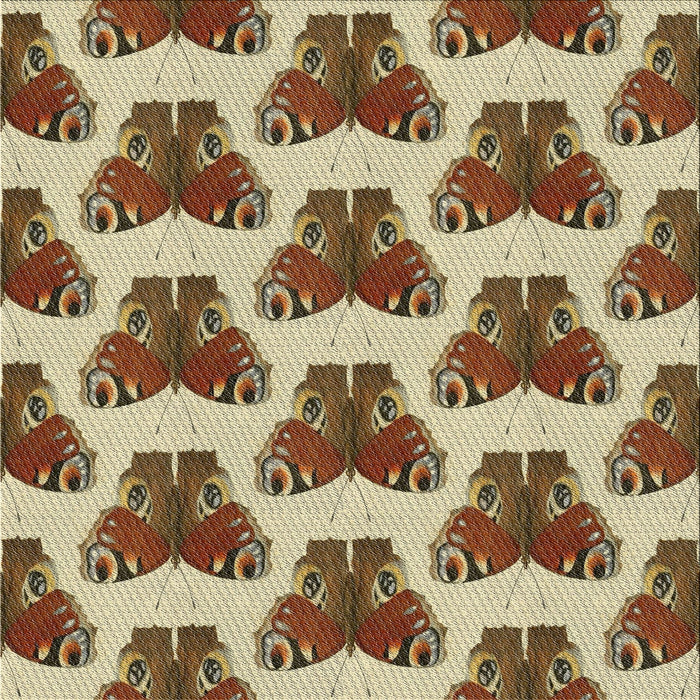 Square Patterned Saddle Brown Novelty Rug, pat655
