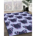 Machine Washable Transitional Blue Rug in a Family Room, wshpat656blu