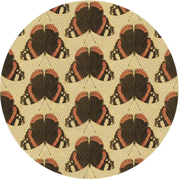 Square Machine Washable Transitional Yellow Orange Rug in a Living Room, wshpat656brn