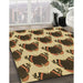 Machine Washable Transitional Yellow Orange Rug in a Family Room, wshpat656brn