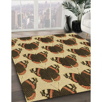 Patterned Yellow Orange Rug, pat656brn