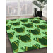 Machine Washable Transitional Deep Emerald Green Rug in a Family Room, wshpat656grn