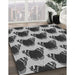 Patterned Cloud Gray Rug in Family Room, pat656gry