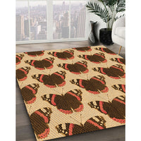 Patterned Yellow Orange Rug, pat656org