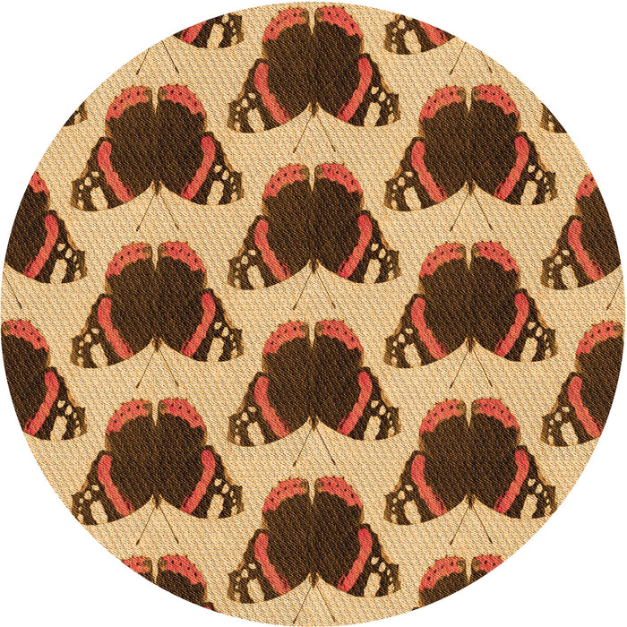 Square Patterned Yellow Orange Rug, pat656org