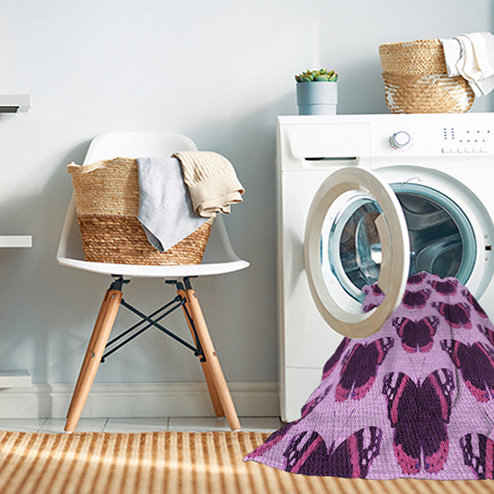 Machine Washable Transitional Violet Purple Rug in a Washing Machine, wshpat656pur