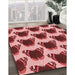 Machine Washable Transitional Light Coral Pink Rug in a Family Room, wshpat656rd