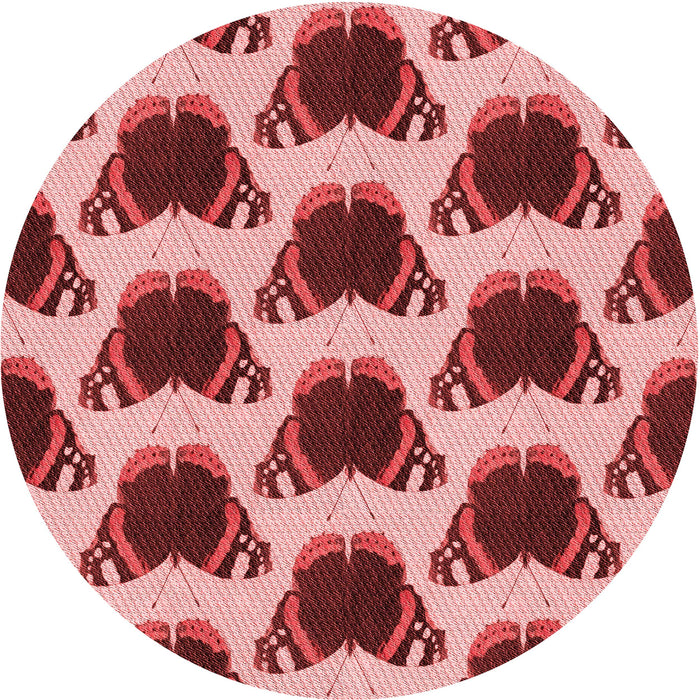 Square Machine Washable Transitional Light Coral Pink Rug in a Living Room, wshpat656rd