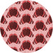 Square Patterned Light Coral Pink Rug, pat656rd