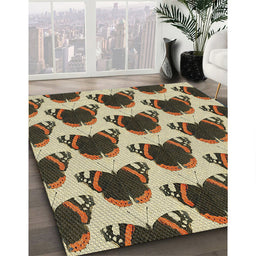 Patterned Brown Novelty Rug in Family Room, pat656