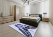 Patterned Blue Rug in a Bedroom, pat657blu