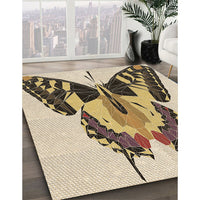 Patterned Khaki Gold Rug, pat657brn