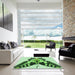 Square Patterned Light Green Rug in a Living Room, pat657grn