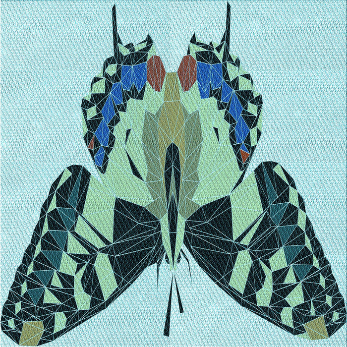 Round Patterned Blue Rug, pat657lblu