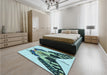 Patterned Blue Rug in a Bedroom, pat657lblu