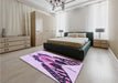 Patterned Blossom Pink Rug in a Bedroom, pat657pur