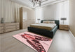 Patterned Brown Red Rug in a Bedroom, pat657rd