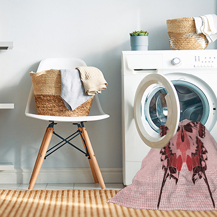 Machine Washable Transitional Brown Red Rug in a Washing Machine, wshpat657rd