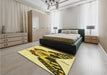 Patterned Oak Brown Rug in a Bedroom, pat657yw