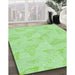 Machine Washable Transitional Green Rug in a Family Room, wshpat658grn