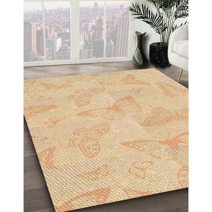 Machine Washable Transitional Khaki Gold Rug in a Family Room, wshpat658org