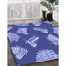 Machine Washable Transitional Sky Blue Rug in a Family Room, wshpat659blu