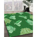 Machine Washable Transitional Green Rug in a Family Room, wshpat659grn