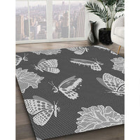 Patterned Dark Gray Rug, pat659gry