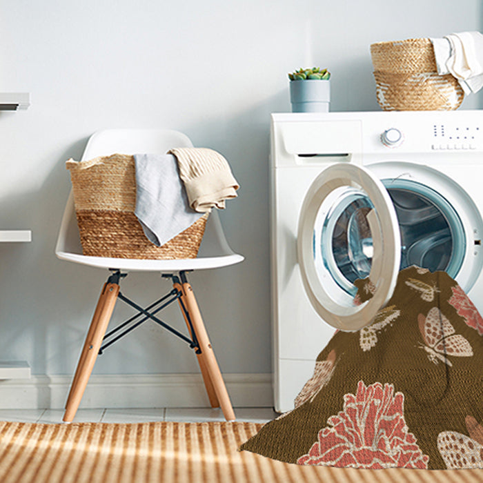 Machine Washable Transitional Saddle Brown Rug in a Washing Machine, wshpat659org