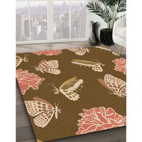 Patterned Saddle Brown Rug, pat659org