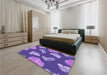 Patterned Amethyst Purple Rug in a Bedroom, pat659pur