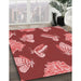 Machine Washable Transitional Red Rug in a Family Room, wshpat659rd