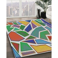 Patterned Green Modern Rug, pat65