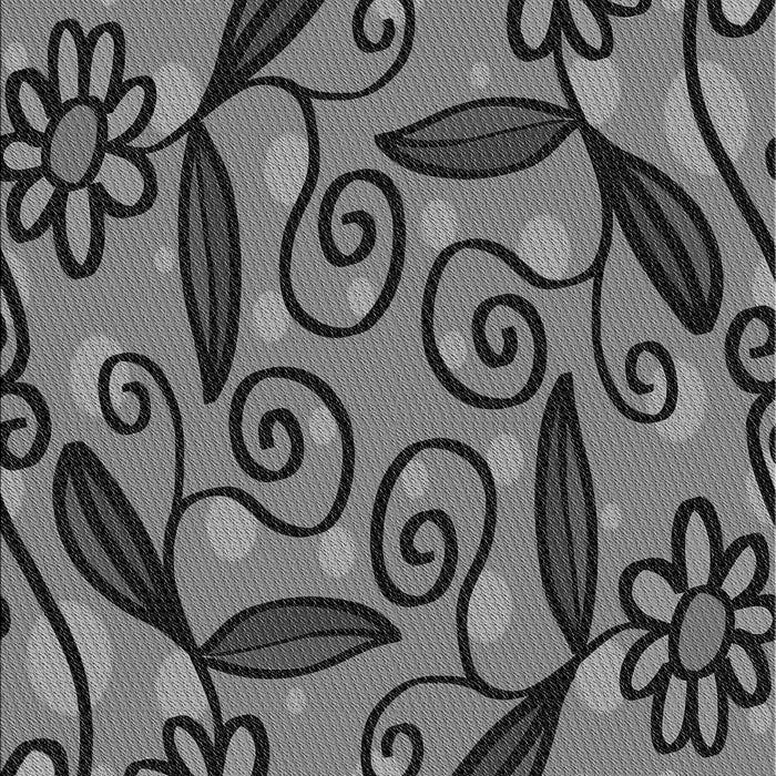 Patterned Dark Gray Black Rug, pat66gry