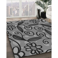 Patterned Dark Gray Black Rug, pat66gry